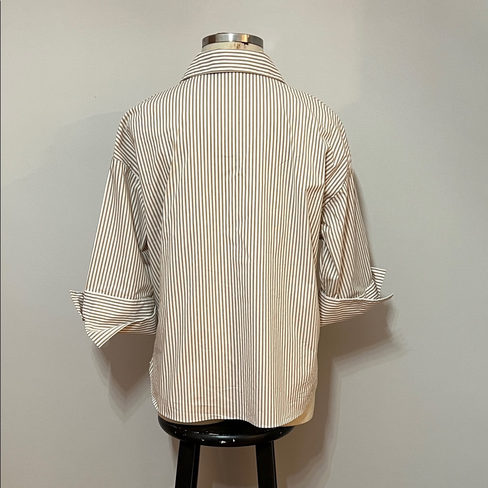 PURETOL by Petra Dieners Elegant Striped Women's Blouse Oversized Cuff Sleeve - Picture 8 of 11